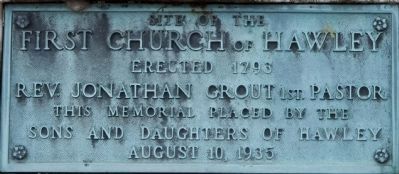 First Church of Hawley Marker image. Click for full size.