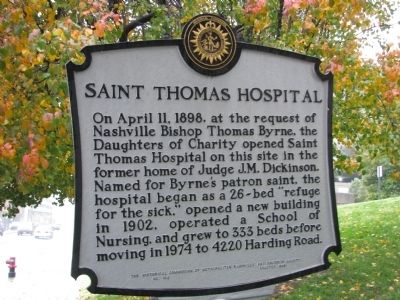 Saint Thomas Hospital Marker. Click for full size. Saint Thomas Hospital Marker image. Click for full size.