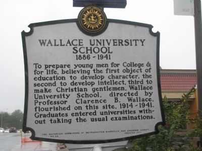 Wallace University School Marker image. Click for full size.
