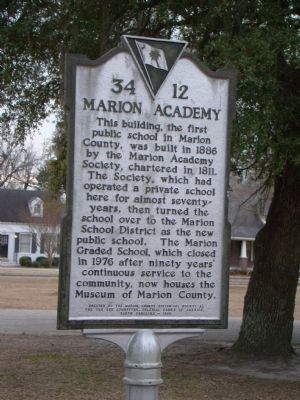 Marion Academy Marker. Click for full size. Marion Academy Marker image. Click for full size.