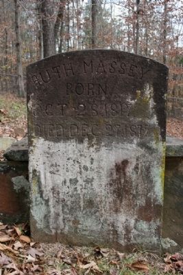 Ruth Massey's Gravestone (B) Oct 28, 1817 (D) Dec 27, 1872. Click for full size. Ruth Massey's Gravestone (B) Oct 28, 1817 (D) Dec 27, 1872 image. Click for full size.