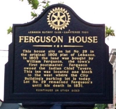 Ferguson House Marker (Side A) image. Click for full size.