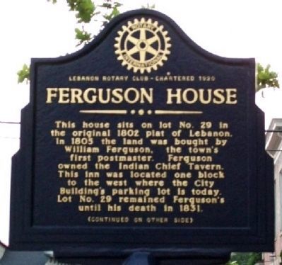 Ferguson House Marker (Side A). Click for full size. Ferguson House Marker (Side A) image. Click for full size.