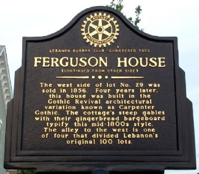 Ferguson House Marker (Side B). Click for full size. Ferguson House Marker (Side B) image. Click for full size.