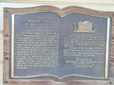 The Steinbeck House Marker. Click for full size. The Steinbeck House Marker image. Click for full size.