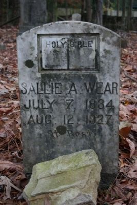Sallie A. Wear's Gravestone (1834-1927) image. Click for full size.