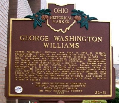 George Washington Williams Marker image. Click for full size.
