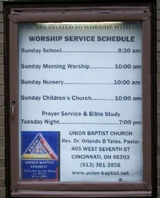 Union Baptist Church Sign. Click for full size. Union Baptist Church Sign image. Click for full size.