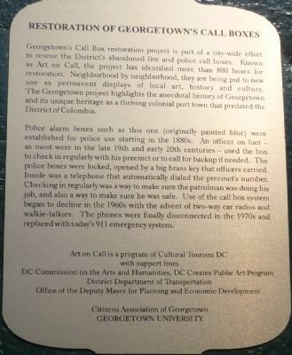 Restoration of Georgetown�s Call Boxes Marker image. Click for full size.