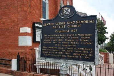 Dexter Avenue King Memorial Baptist Church Marker image. Click for full size.