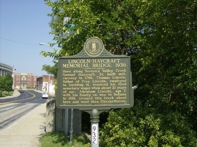Lincoln-Haycraft Memorial Bridge Marker image. Click for full size.