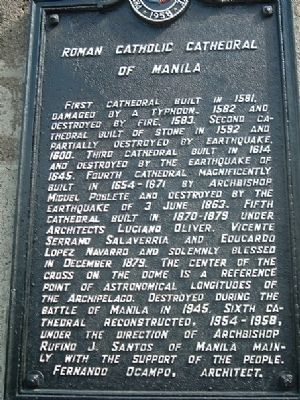 Manila Cathedral Marker. Click for full size. Manila Cathedral Marker image. Click for full size.