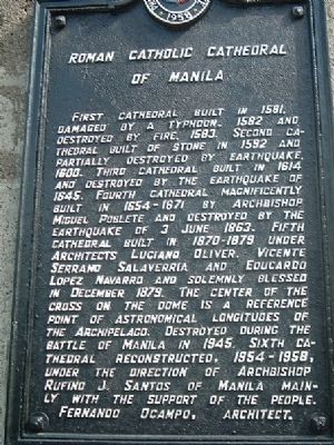 Manila Cathedral Marker image. Click for full size.