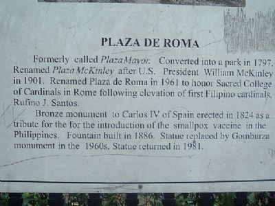 Plaza de Roma Marker. Click for full size. Plaza de Roma Marker image. Click for full size.