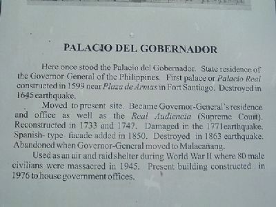 Palacio del Gobernador Marker image. Click for full size.