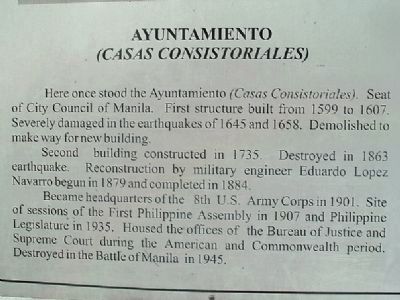Ayuntamiento Marker. Click for full size. Ayuntamiento Marker image. Click for full size.