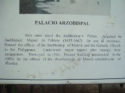 Palacio Arzobispal Marker. Click for full size. Palacio Arzobispal Marker image. Click for full size.
