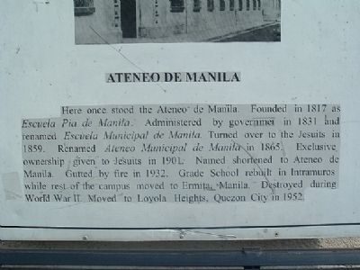 Ateneo de Manila Marker image. Click for full size.