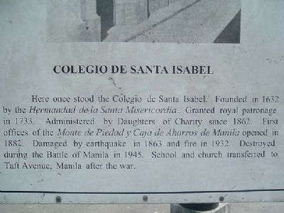 Colegio de Santa Isabel Marker image. Click for full size.
