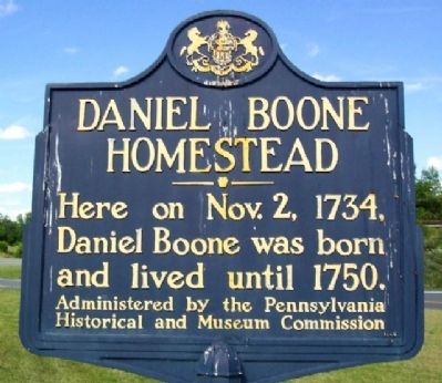 Daniel Boone Homestead Marker image. Click for full size.