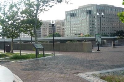 Banneker Circle: Vista of the Past marker - at far right on L'Enfant Plaza median image. Click for full size.