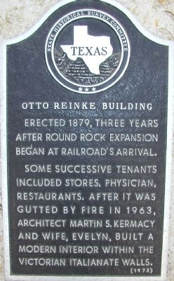 Otto Reinke Building Marker. Click for full size. Otto Reinke Building Marker image. Click for full size.