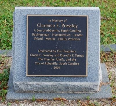 Clarence E. Pressley Marker. Click for full size. Clarence E. Pressley Marker image. Click for full size.