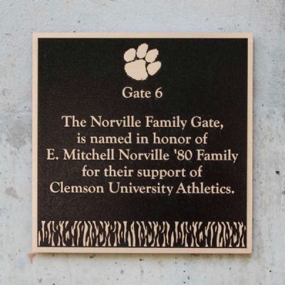 The Norville Family Gate -<br>Memorial Stadium Gate 6. Click for full size. The Norville Family Gate -<br>Memorial Stadium Gate 6 image. Click for full size.