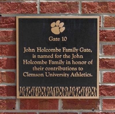 The John Holcombe Family Gate -<br>Memorial Stadium Gate 10. Click for full size. The John Holcombe Family Gate -<br>Memorial Stadium Gate 10 image. Click for full size.
