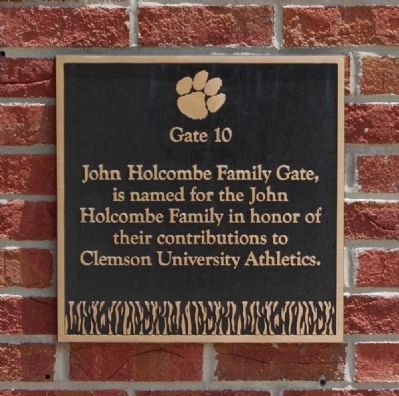 The John Holcombe Family Gate -<br>Memorial Stadium Gate 10 image. Click for full size.