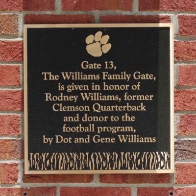 The Williams Family Gate -<br>Memorial Stadium Gate 13. Click for full size. The Williams Family Gate -<br>Memorial Stadium Gate 13 image. Click for full size.