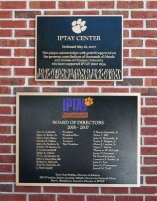 IPTAY Center Dedication Plaque. Click for full size. IPTAY Center Dedication Plaque image. Click for full size.
