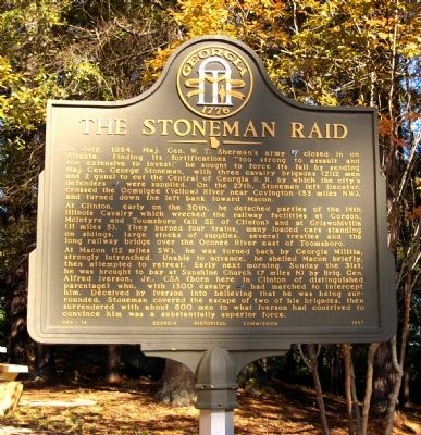 The Stoneman Raid Marker. Click for full size. The Stoneman Raid Marker image. Click for full size.