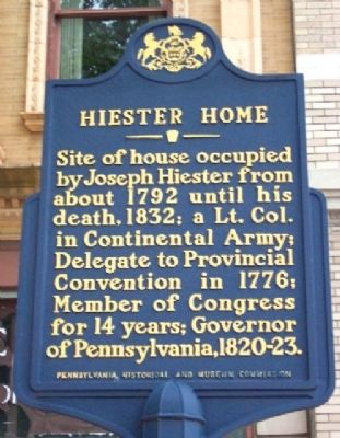 Hiester Home Marker. Click for full size. Hiester Home Marker image. Click for full size.