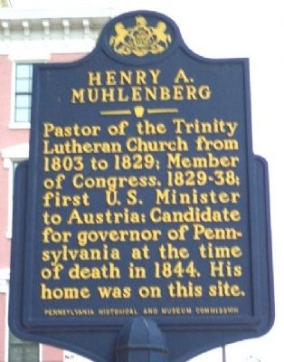 Henry A. Muhlenberg Marker image. Click for full size.