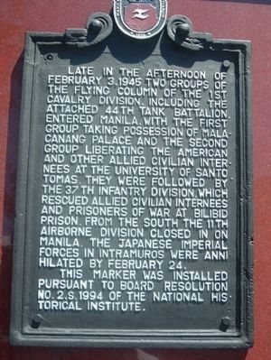 U.S. Forces Liberate Manila Marker image. Click for full size.