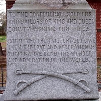 King and Queen County Confederate Monument image. Click for full size.