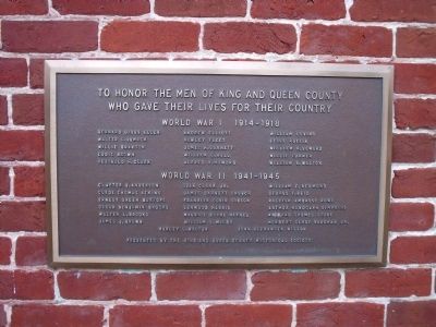 King and Queen County War Memorial image. Click for full size.