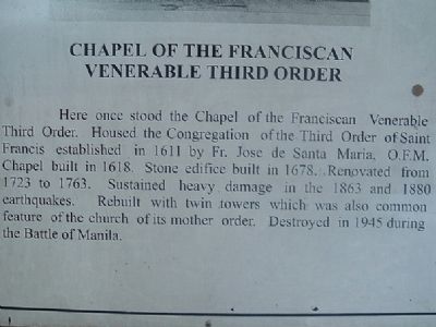 Chapel of the Franciscan Venerable Third Order Marker image. Click for full size.