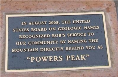 Powers Peak Dedication Plaque image. Click for full size.