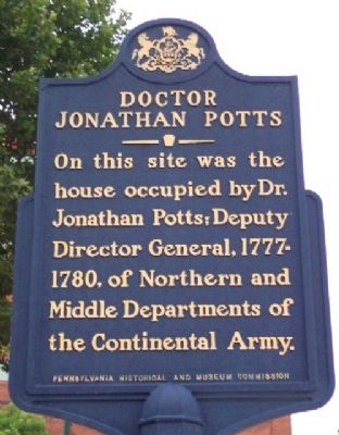 Doctor Jonathan Potts Marker. Click for full size. Doctor Jonathan Potts Marker image. Click for full size.