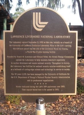 Lawrence Livermore National Laboratory Marker image. Click for full size.