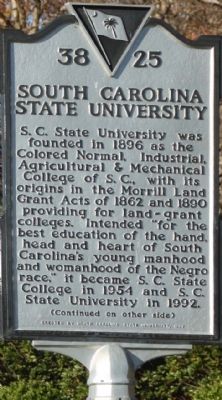 South Carolina State University Marker. Click for full size. South Carolina State University Marker image. Click for full size.