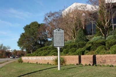 South Carolina State University Marker, looking north. Click for full size. South Carolina State University Marker, looking north image. Click for full size.