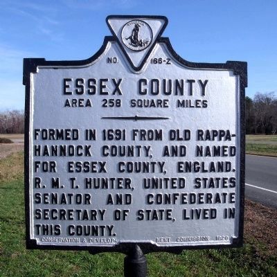Essex County Marker (reverse) image. Click for full size.