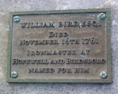 William Bird, Esq. Marker. Click for full size. William Bird, Esq. Marker image. Click for full size.