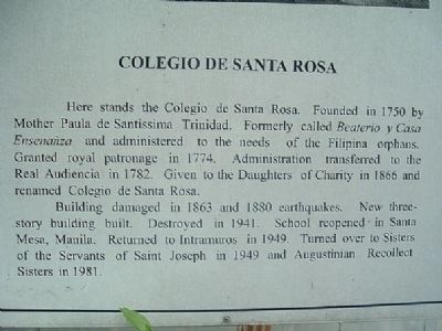 Colegio de Santa Rosa Marker image. Click for full size.