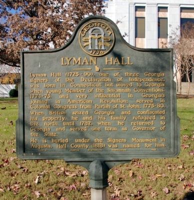 Lyman Hall Marker image. Click for full size.
