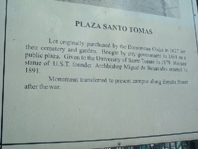 Plaza Santo Tomas Marker image. Click for full size.