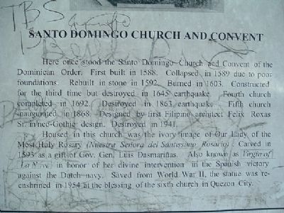 Santo Domingo Church and Convent Marker image. Click for full size.